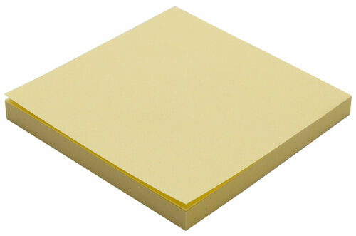 Блок с липким краем 76мм*76мм 80л пастель желтый