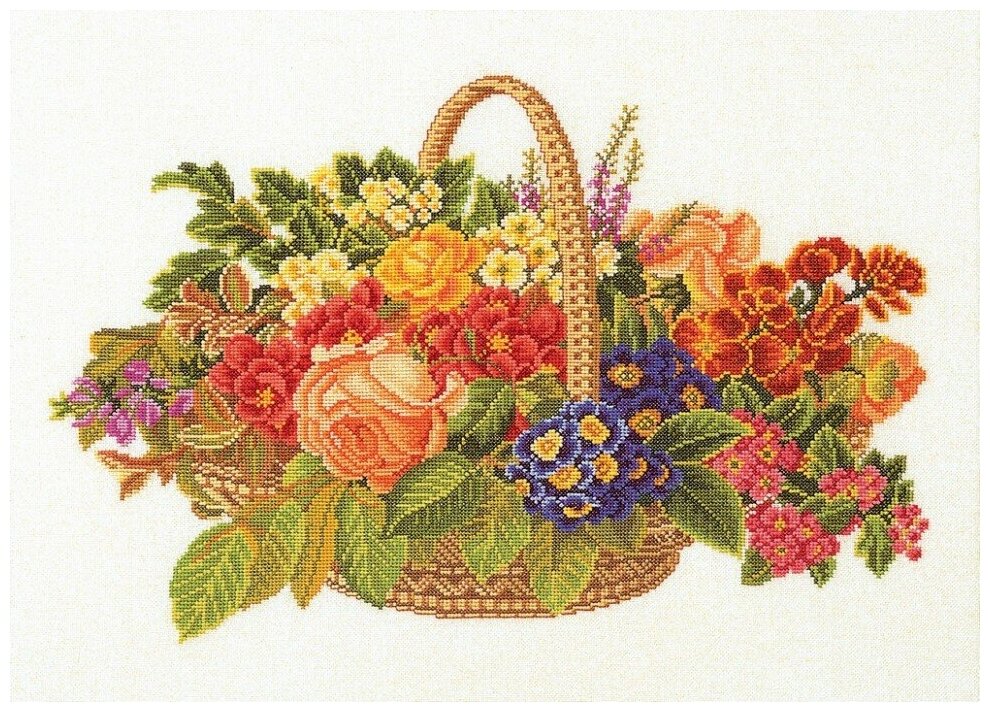 Flowerbasket - Цветочная корзина #14-186 Eva Rosenstand Набор для вышивания 60 x 50 см Счетный крест