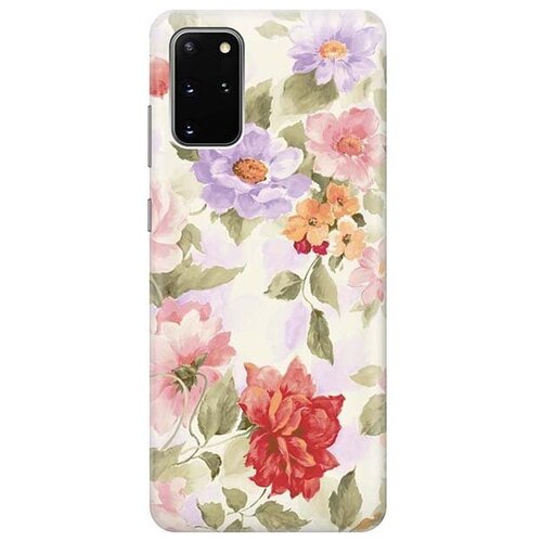 фото Ультратонкий силиконовый чехол-накладка для samsung galaxy s20+ с принтом "нежные цветы" gosso