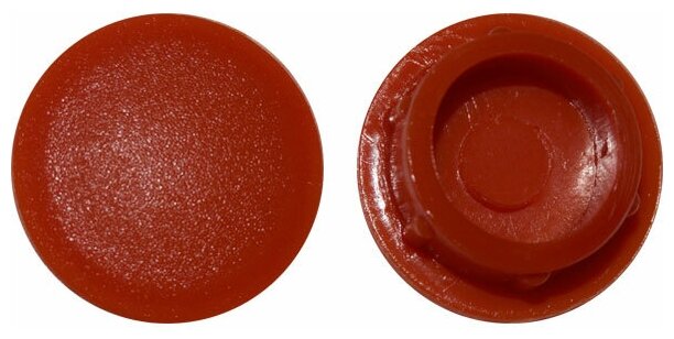 Пластиковая заглушка под отверстие диаметром 12 мм, цвета красный кирпич, с диаметром шляпки 15 мм (30шт)