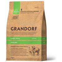 Сухой корм для собак Grandorf гипоаллергенный, Low Grain, ягненок с бурым рисом 3 кг (для мелких пород)