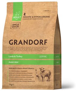 Сухой корм для собак Grandorf гипоаллергенный, Low Grain, ягненок с индейкой 1 уп. х 1 шт. х 3 кг