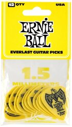 Медиаторы для гитары Ernie Ball 9195 Everlast, 1.5 мм, набор медиаторов 12 штук