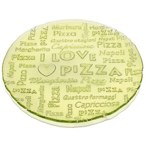 Блюдо, 32,5 см. зеленое, I love pizza IVV