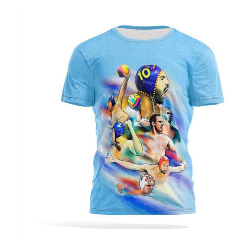 фото Футболка panin brand, размер s, синий, серебряный