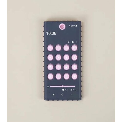 фото Прорезыватель для зубов "телефон", грызунок, силиконовый, черный, розовый name podarki
