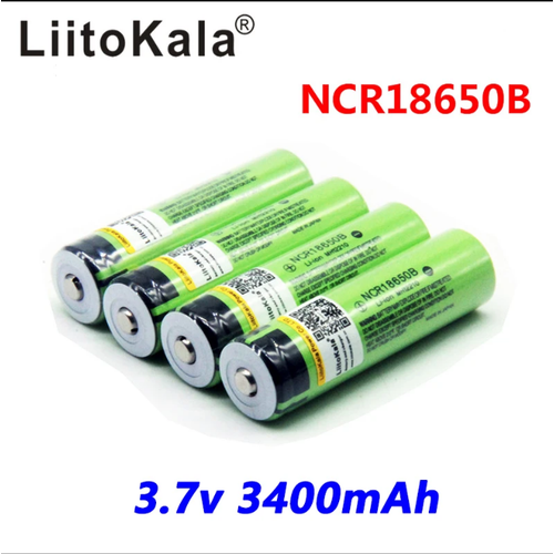 Аккумулятор Li-Ion 18650 LiitoKala 18650B 3400mAh без защиты выпуклая головка 4 штуки