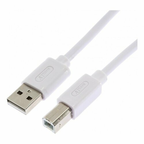 Кабель USB 2.0 для принтера USB (Type-A)-USB (Type-B) Длина: 0.8 м, белый кабель usb 2 0 для принтера usb type a usb type b длина 5 м черный