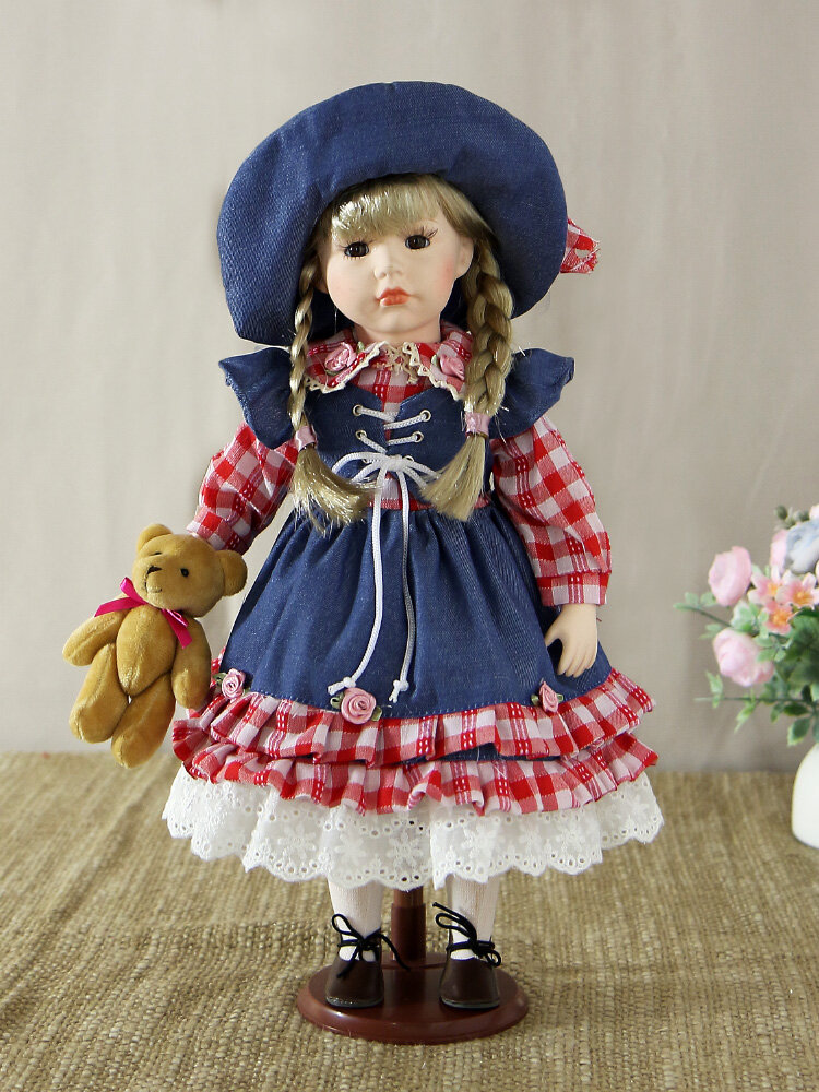 Кукла фарфоровая 16' на подставке KSVA-YF-161230