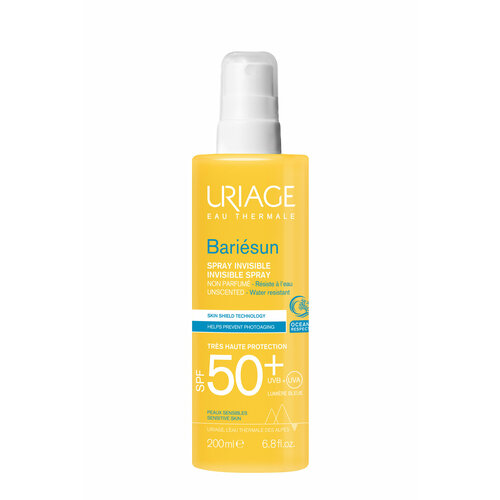 фото Uriage барьесан spf 50+ солнцезащитный спрей без ароматизаторов, 200 мл