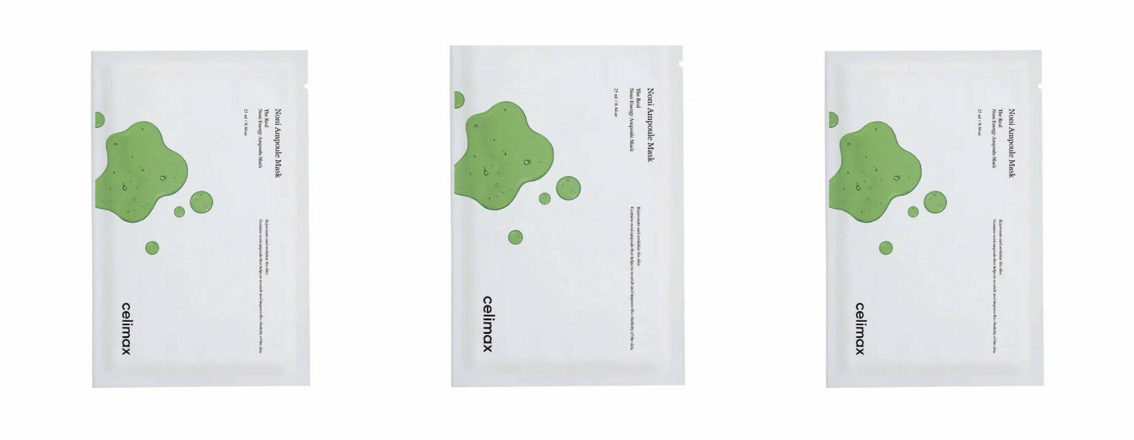 Тканевая маска для лица Celimax The Real Noni Energy Ampoule Mask, с экстрактом нони, 27 мл, 3 шт.