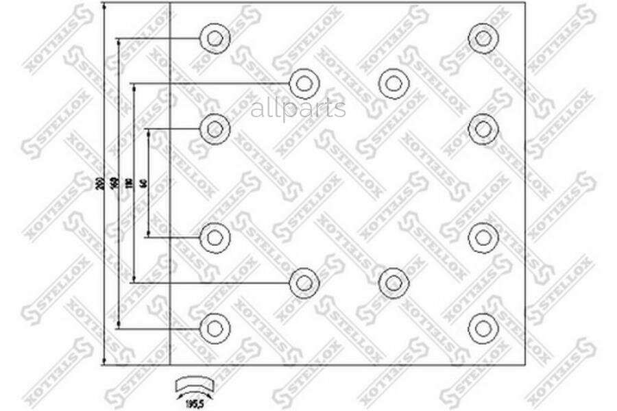 STELLOX 8501249SX накладки тормозные с заклепками STD! Увеличен ресурс (410x200) 8x15\ Iveco EuroTrakker