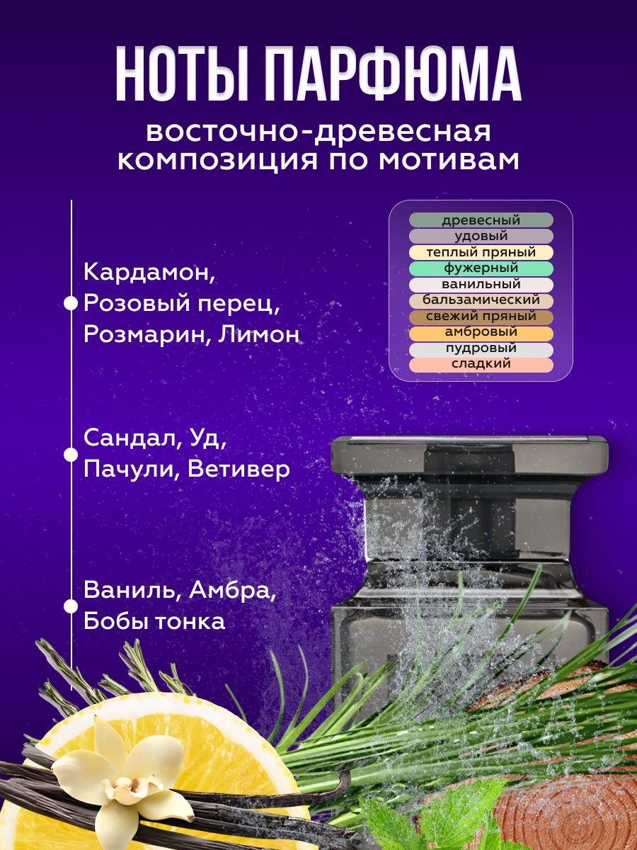 Духи хвойные по мотивам уд вуд, Oud Wood мужские женские стойкие 5 мл — фото 1