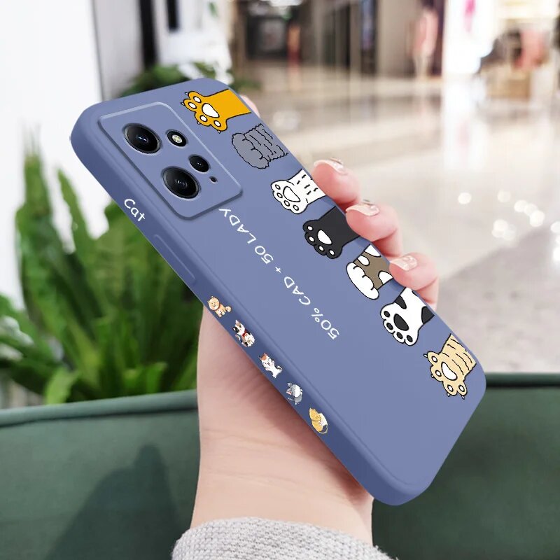 Чехол для Xiaomi Redmi Note Cat Litter, Light Blue 2