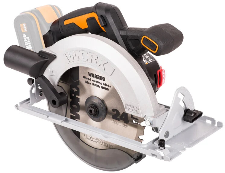 Циркулярная пила аккумуляторная бесщеточная WORX WX520.9 20В 190 мм без АКБ и ЗУ коробка