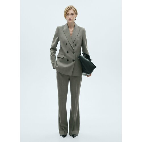 фото Брюки mango outlet, размер 40 eu, серый