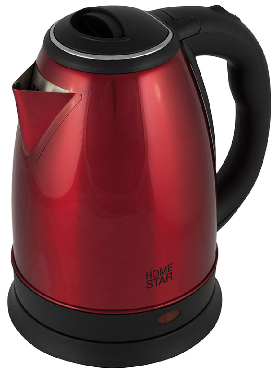 Чайник электрический HomeStar / ХоумСтар HS-1010 в корпусе из нержавеющей стали красный 1.8л 1500Вт / товары для дома