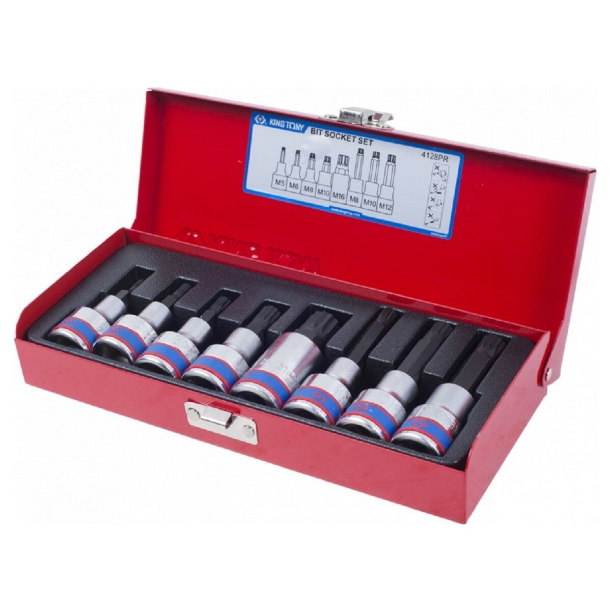 Набор головок 1/2" KING TONY 4128PR 1/2", 8 предметов двенадцатигранных (XZN)