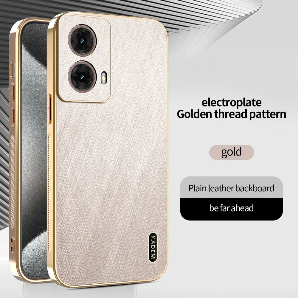 Чехол Gold для Motorola Edge 50 Fusion, кожаный