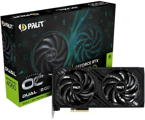 Видеокарта PALIT GeForce RTX 4060 DUAL OC 8G (NE64060T19P1-1070D)