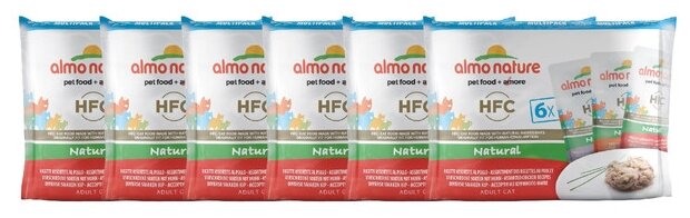 Almo Nature Набор 6 шт.по 55г паучи для Кошек с Ассорти Курицей (Multipack Classic Chicken) 0,33 кг х 6 шт.