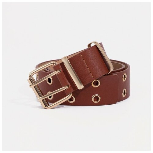 фото Ремень текстиль, длина 100 см., коричневый сима-ленд