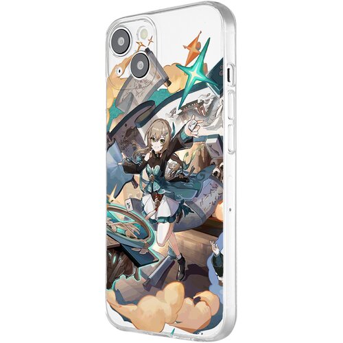 Силиконовый чехол с защитой камеры Mcover для Apple iPhone 13 Honkai Impact, Цинцюэ