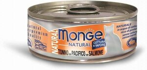 Monge Cat Natural консервы для кошек тихоокеанский тунец с лососем 80 г