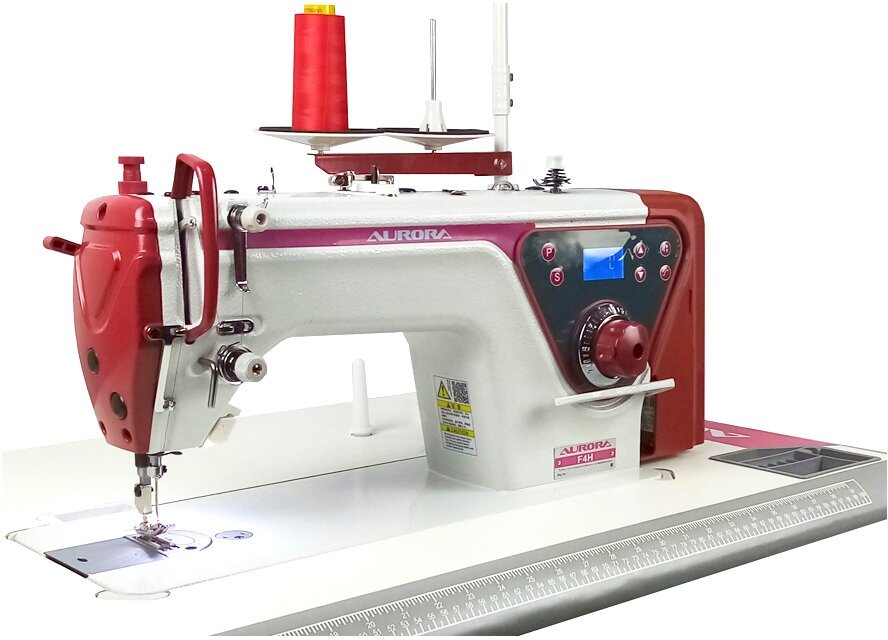 Промышленная прямострочная швейная машина Aurora F4H-ST для тяжелых тканей (c укороченным столом)