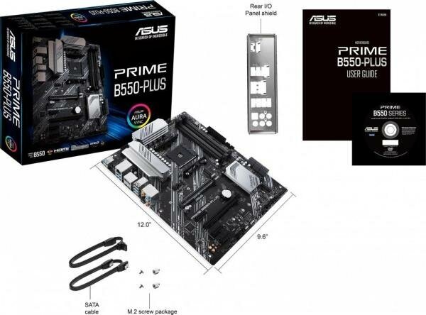 Материнская плата ASUS PRIME B550-PLUS Socket AM4 AMD B550 4xDDR4 2xPCI-E 16x 3xPCI-E 1x 6 ATX Retail