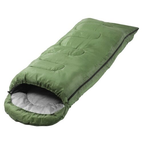 Спальный мешок туристический, 220 х 75 см, до -20 градусов, 600 г/м2, зеленый 9337464 спальный мешок чайка geo 600