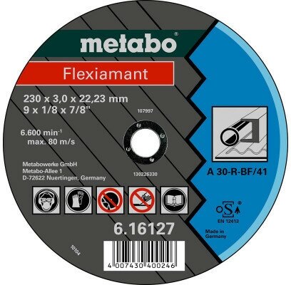 Отрезной круг Metabo FLEXIAMANT 230X3,0X22,23, сталь (616127000)