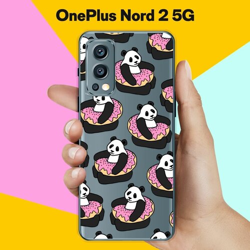 Силиконовый чехол на OnePlus Nord 2 5G Панды / для ВанПлас Норд 2 5 Джи силиконовый чехол на oneplus nord 2 5g смайлы для ванплас норд 2 5 джи