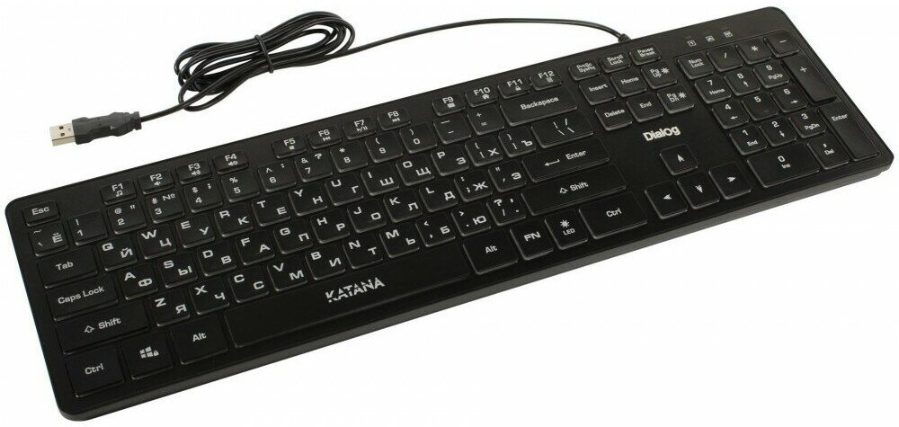 Клавиатура Dialog Gan-Kata Kk-ml17u Black, Multimedia, с янтарной подсветкой клавиш, Usb, черная .