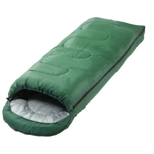 Спальный мешок туристический 220 х 75 см до -20 градусов 700 гм2 болотный 3832₽