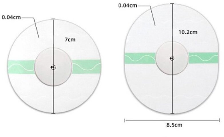 Комплект водостойких лейкопластырей для датчика мониторинга глюкозы Dexcom /Freestyle Libre/ диабет / круглый/ прозрачный