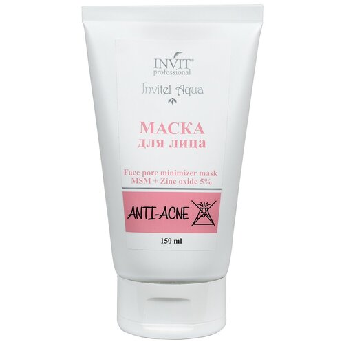 Invitel Aqua Инвит Маска для лица Face pore minimizer mask MSM + Zinc oxide 5%, 150 ml