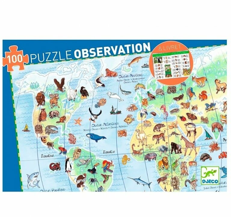 Djeco Djeco Observation puzzles Пазл на наблюдательность Животные Земли, 100 д. 07420