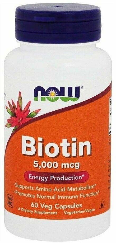 NOW Biotin 5000 mcg 60 капс