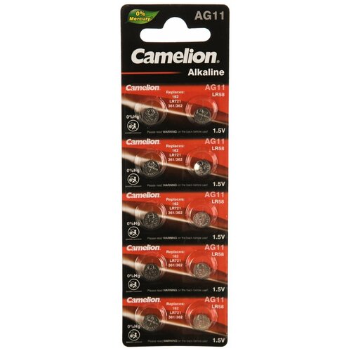 Camelion G11 BL-10 Mercury Free (AG11-BP10(0%Hg), 362A/LR721/162 батарейка для часов) (10 шт. в уп-ке)