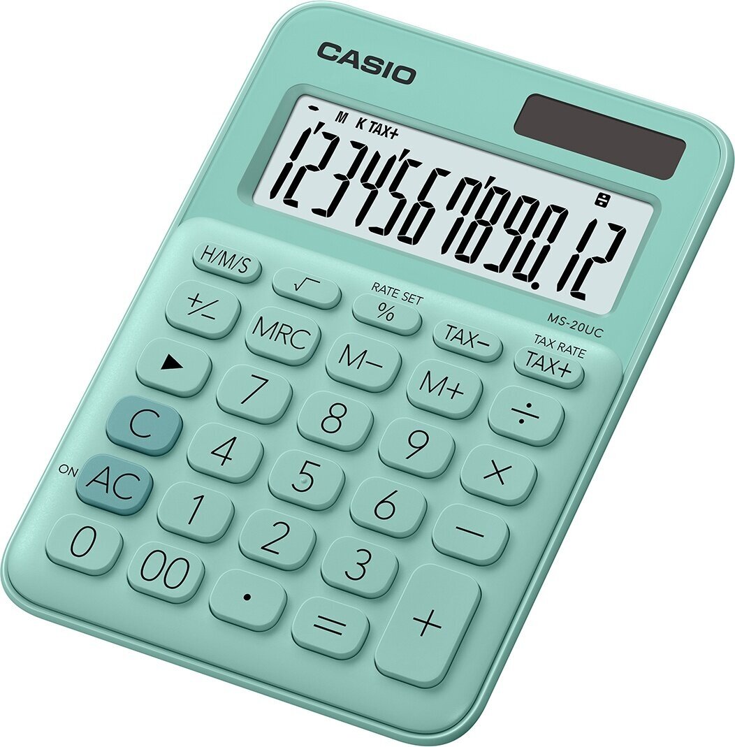 Калькулятор настольный Casio компактный, 12 разрядный, зеленый