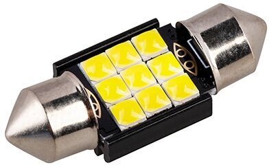 Автолампа диод T11(C5W) 12V 9SMD диодов 1-конт 31мм Белая SKYWAY Салон номер