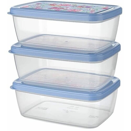 Набор контейнеров для хранения Aria 3x1200 мл голубого цвета