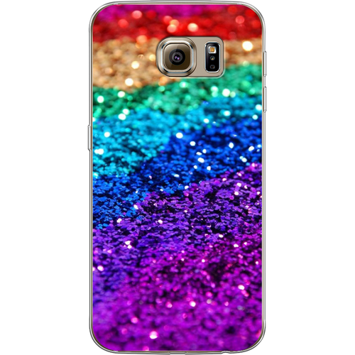Силиконовый чехол на Samsung Galaxy S6 / Самсунг Галакси С 6 Блестящая радуга рисунок
