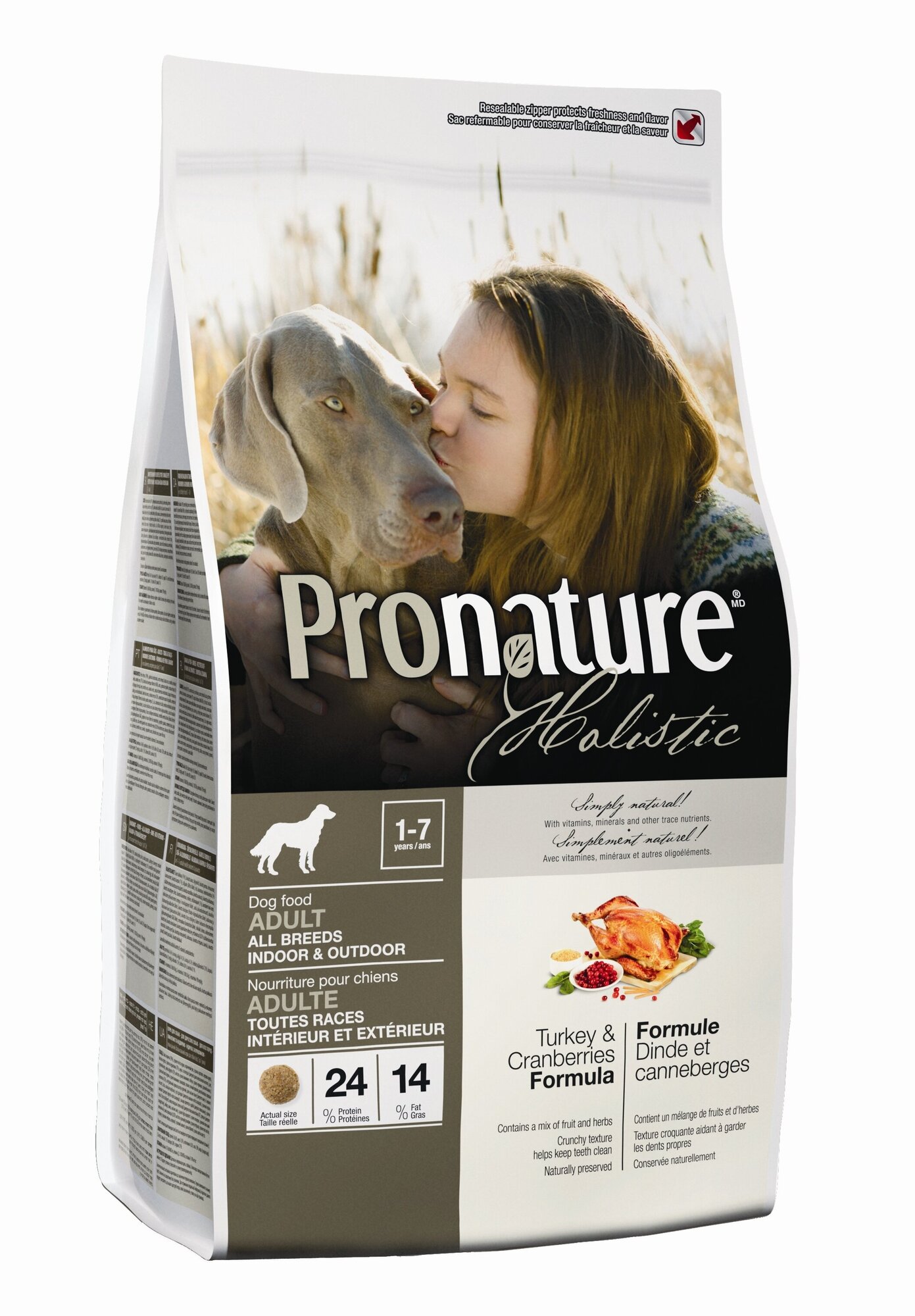 Pronature Holistic корм для взрослых собак всех пород, индейка и клюква (2,72 кг) - фото №5