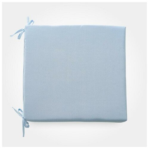 фото Сидушка на стул жаккард двусторонний однотонный голубой 40х40х2 см 6919749 witerra