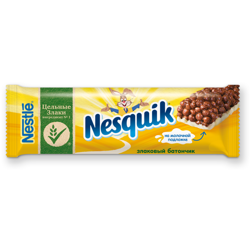 фото Батончик nesquik злаковый с шоколадом, обогащенный витаминами и минеральными веществами, 25 г