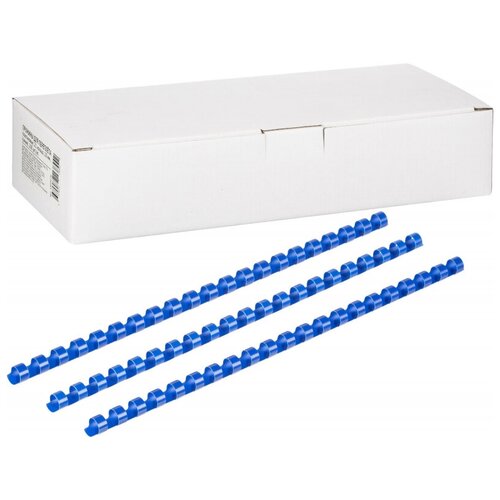 Пластиковые пружины для переплета 10 мм синие (100 шт)