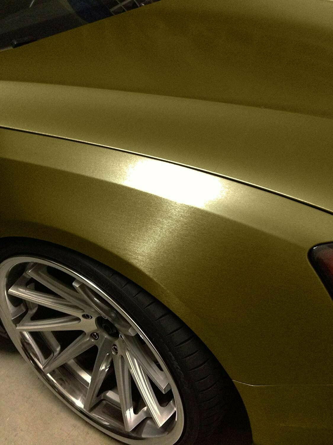 SunGrass / Виниловая пленка золотая с эффектом шлифованного алюминия 152 х 70 см / Виниловая автомобильная самоклеющаяся пленка для авто