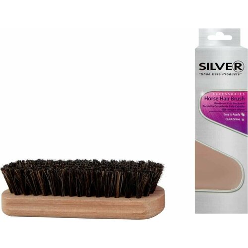 Щетка для обуви SILVER деревянная с натуральным ворсом - 4 шт.